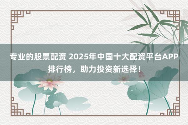 专业的股票配资 2025年中国十大配资平台APP排行榜，助力投资新选择！
