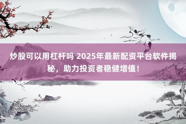 炒股可以用杠杆吗 2025年最新配资平台软件揭秘，助力投资者稳健增值！